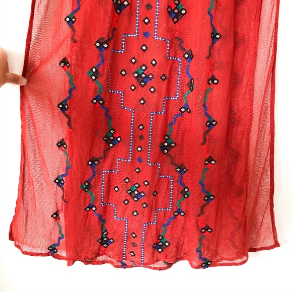 Free People Red Embroidered Maxi Dress - Picture 4 of 14